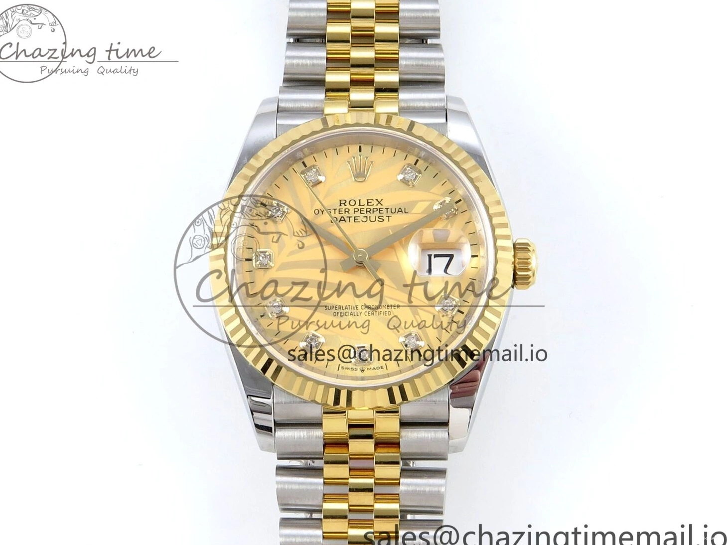 SS Dial YG EWEF Leaf Edition A3235 on Jubilee 126233 36 DateJust Best YG Bracelet 0501
